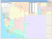 Naples-Immokalee-Marco Island Metro Area Wall Map Color Cast Style